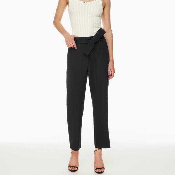 Aritzia / Wilfred Tie Front Pants (Black) - Picture 1 of 2